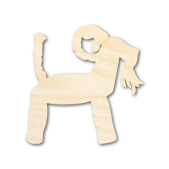 Unfinished Wood Yule Goat Shape | Craft Cutout 4" / 1/2"