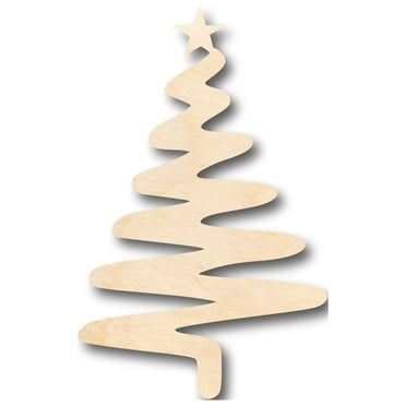 Unfinished Wood Zig Zag Tree Shape - Craft - up to 46" DIY 5" / 1/8"