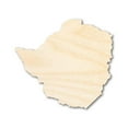 thumbnail image 1 of Unfinished Wood Zimbabwe Country Shape - Southern Africa Craft - up to 46" DIY 46" / 1/2", 1 of 4