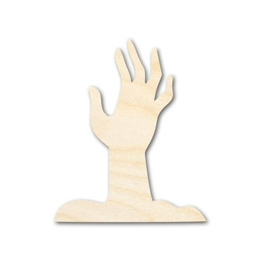 Unfinished Wood Zombie Hand Shape - Craft - up to 46" 6" / 1/4"