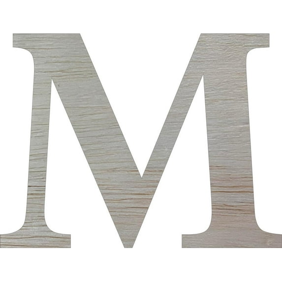 Unfinished Wooden 6'' Times Letter M, Paintable Real Wood Craft