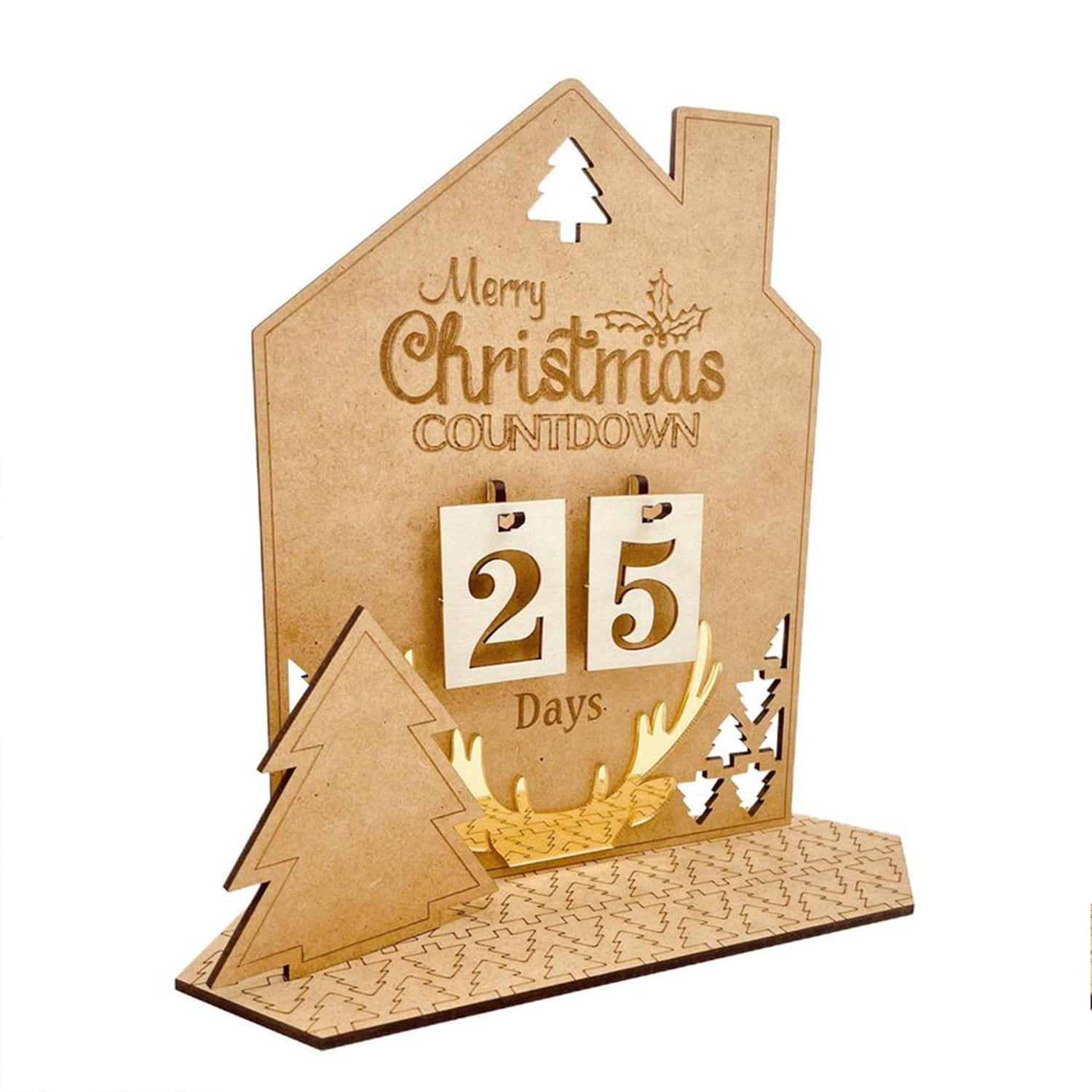 Unfinished Wooden Advent Calendar Unfinished HouseShaped Countdown