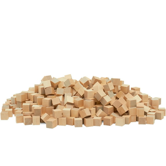 Unfinished Wooden Blocks 3/8 inch, Pack of 100 Small Wood Cubes for Crafts and DIY Home Decor, by Woodpeckers