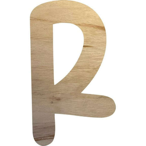 Unfinished Wooden Bold Letters, 8'' Kids Craft Letter R, Blank Wall hanging