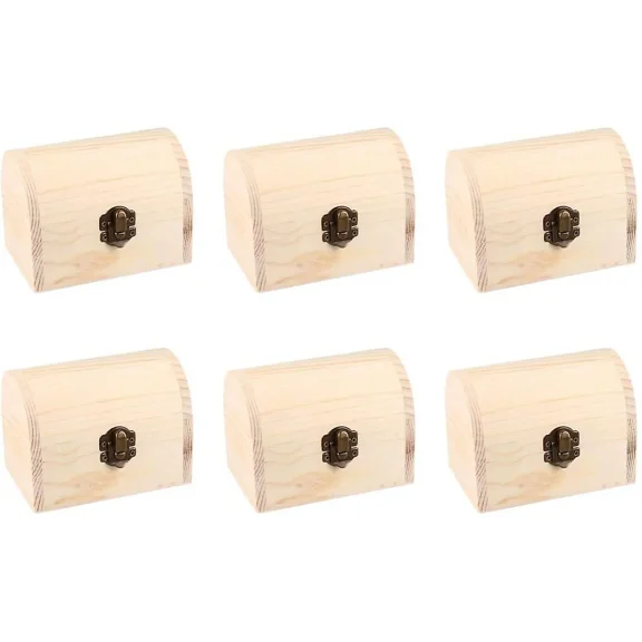 Unfinished Wooden Box Vintage Storage Box Decorative Lock Case Diy Clay Craft Graffiti Paint Your Own For Home Shop Adults Kids (large Size)