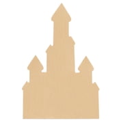 Unfinished Wooden Castle Cutout, 12", Pack of 1 Wooden Shapes for Crafts and Summer & Beach Decor and Crafting, by Woodpeckers