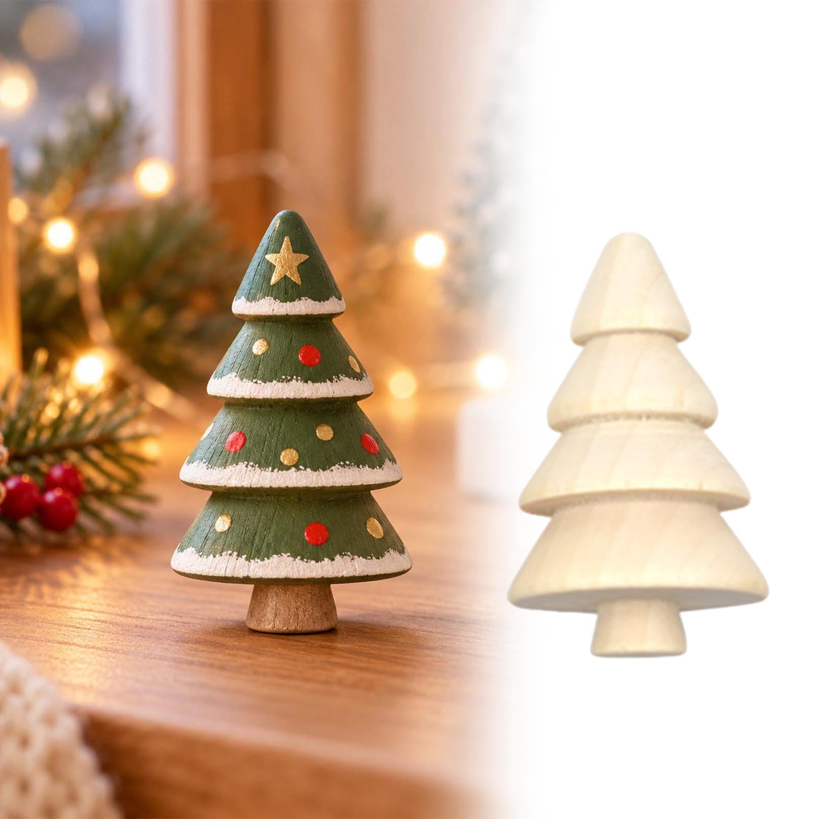 Unfinished Wooden Christmas Tree Craft Blank – Paintable DIY Wood Shape ...