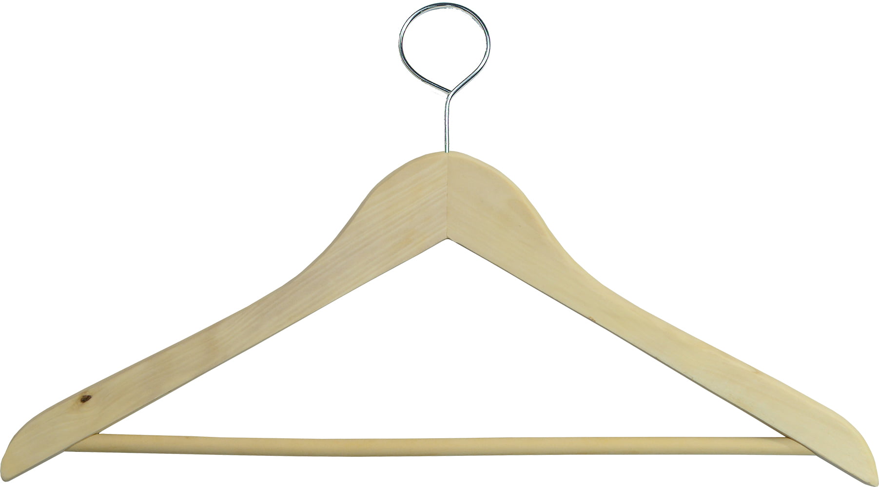 High Grade Wooden Suit Hangers 50 Pack, Smooth Unfinished Solid Wood Coat  Hanger with Pants Bar