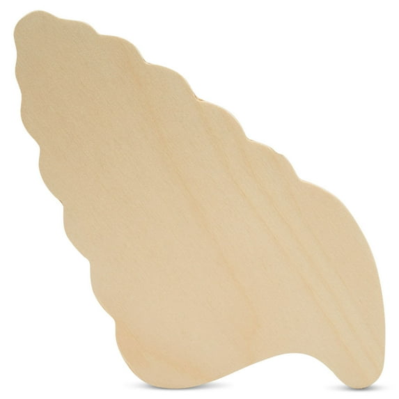 Unfinished Wooden Conch Shell Cutout, 8", Pack of 100 Wooden Shapes for Crafts, Use for Summer & Beach & Nautical Decor and Crafting, by Woodpeckers