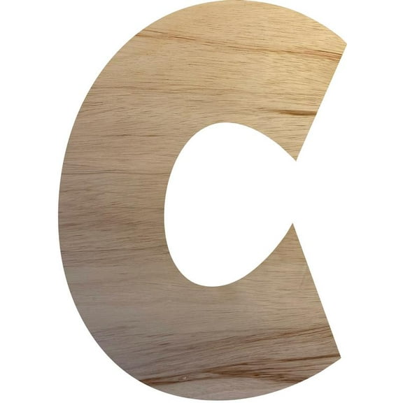 Unfinished Wooden Craft C, Wood Letter 5'' Tall Wall Hanging Sign Letters, Paintable