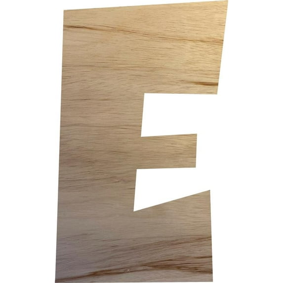 Unfinished Wooden Craft E, Wood Letter 12'' Tall Wall Hanging Sign Letters, Paintable