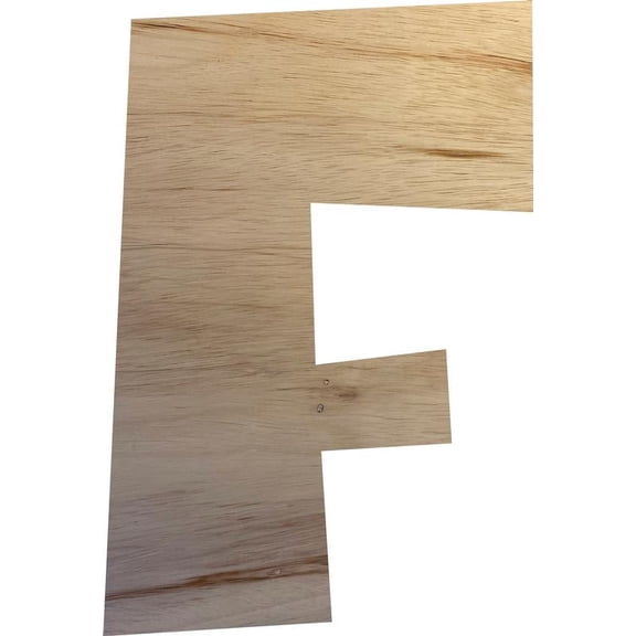 Unfinished Wooden Craft F, Wood Letter 5'' Tall Wall Hanging Sign Letters, Paintable