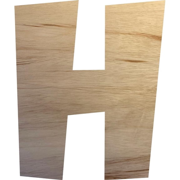 Unfinished Wooden Craft H, Wood Letter 6'' Tall Wall Hanging Sign Letters, Paintable
