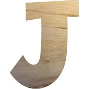 Unfinished Wooden Craft J, Wood Letter 8'' Tall Wall Hanging Sign Letters, Paintable