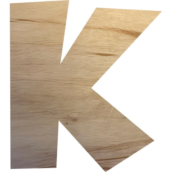 Unfinished Wooden Craft K, Wood Letter 6'' Tall Wall Hanging Sign Letters, Paintable