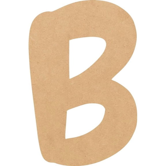 Unfinished Wooden Craft Letter B, Blank Wood 5'' Tall DIY A-Z Letter, Brownie Buster Font