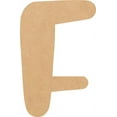 thumbnail image 1 of Unfinished Wooden Craft Letter F, Blank Wood 3'' Tall DIY A-Z Letter, Brownie Buster Font, 1 of 3