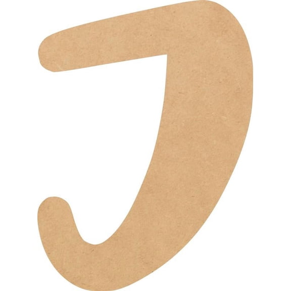 Unfinished Wooden Craft Letter J, Blank Wood 5'' Tall DIY A-Z Letter, Brownie Buster Font