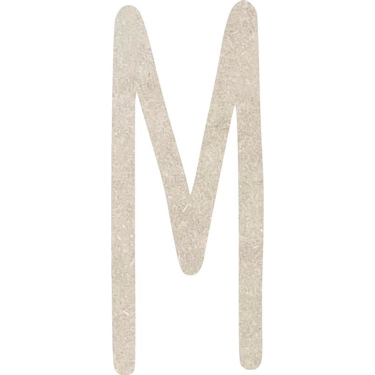 Unfinished Wood Letter "M" - 4" Muthike Font MDF Blank Craft Cutout For DIY Decor