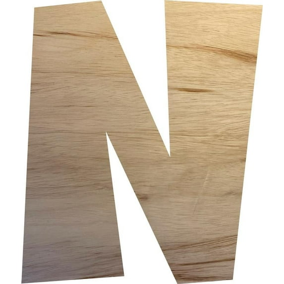 Unfinished Wooden Craft N, Wood Letter 5'' Tall Wall Hanging Sign Letters, Paintable