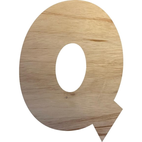 Unfinished Wooden Craft Q, Wood Letter 5'' Tall Wall Hanging Sign Letters, Paintable