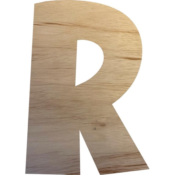 Unfinished Wooden Craft R, Wood Letter 16'' Tall Wall Hanging Sign Letters, Paintable