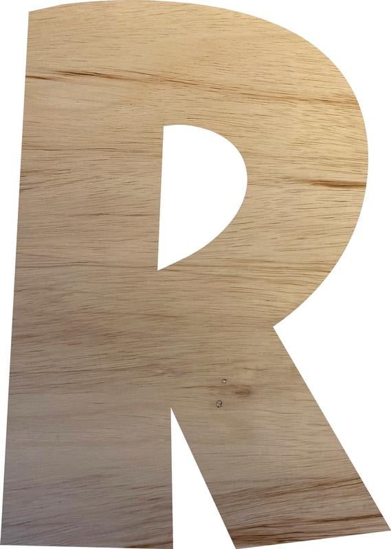 Unfinished Wooden Craft R, Wood Letter 4'' Tall Wall Hanging Sign ...