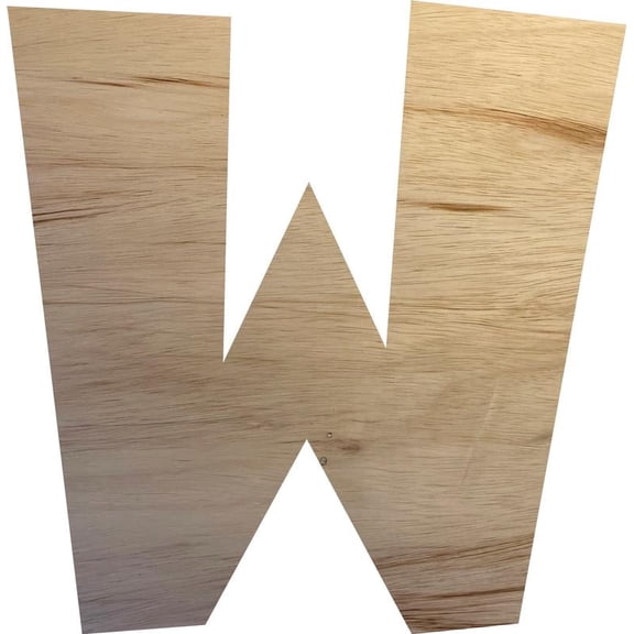 Unfinished Wooden Craft W, Wood Letter 22'' Tall Wall Hanging Sign Letters, Paintable