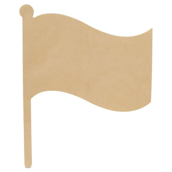 Unfinished Wooden Flag Cutout, 16", Pack of 50 Wooden Shapes for Crafts and Summer and July 4th Decor and Crafting, by Woodpeckers