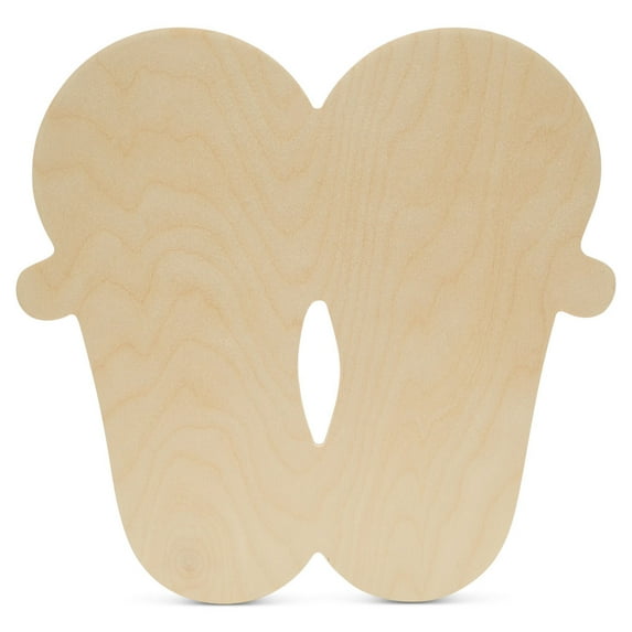 Unfinished Wooden Flip-Flops Cutout, 12", Pack of 25 Wooden Shapes for Crafts and Summer & Beach Decor and Crafting, by Woodpeckers