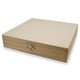 thumbnail image 1 of Unfinished Wooden Jewelry or Storage Trinket Gift Box Chest with Clasp DIY Craft  8.5 Inches, 1 of 3