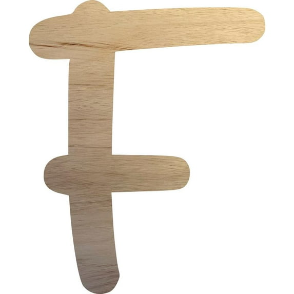 Unfinished Wooden Letter F, Paintable 8'' Tall Wood Craft Letter, Wall Hanging Shape
