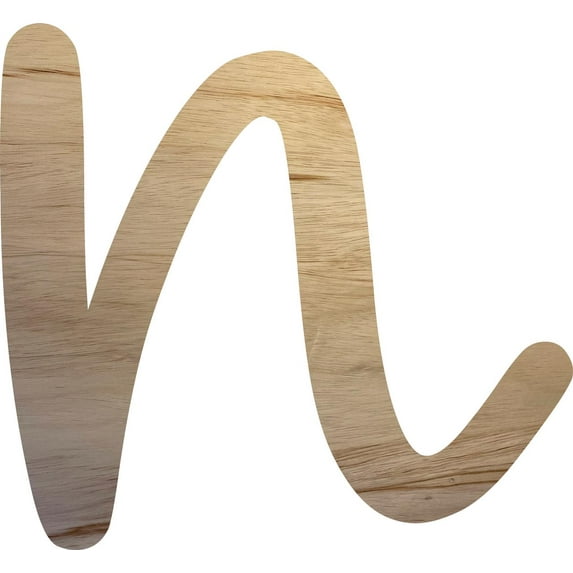 Unfinished Wooden Letter N, Paintable 8'' Tall Wood Craft Letter, Wall Hanging Shape