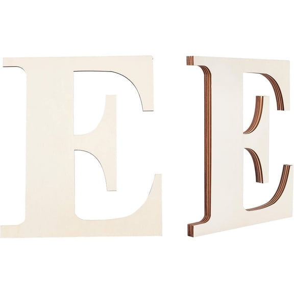 Unfinished Wooden Letters E 12" Wooden Letters E Unfinished Natural Decorative Craft for Paint Freely DIY Craft Store Signs Wall Decor Yard Embellishment Colorful