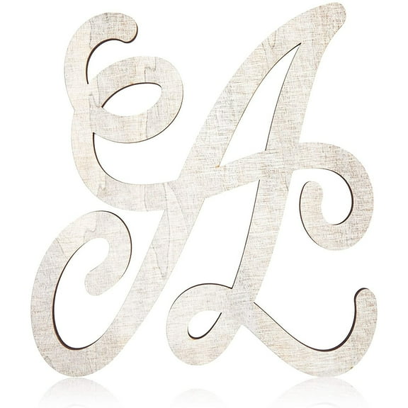 Unfinished Wooden Monogram A Alphabet Decorative Letters, Rustic Wall Hanging Craft Home Decor, 13"
