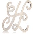 thumbnail image 1 of Unfinished Wooden Monogram H Alphabet Decorative Letters, Rustic Wall Hanging Craft Home Decor, 13", 1 of 4