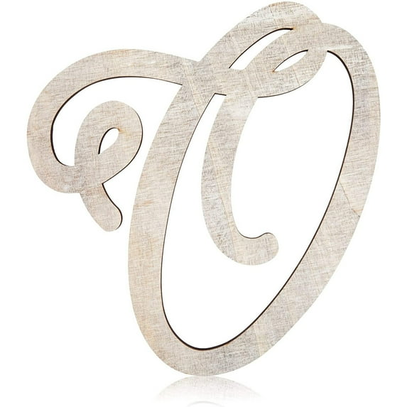 Unfinished Wooden Monogram O Alphabet Decorative Letters, Rustic Wall Hanging Craft Home Decor, 13"