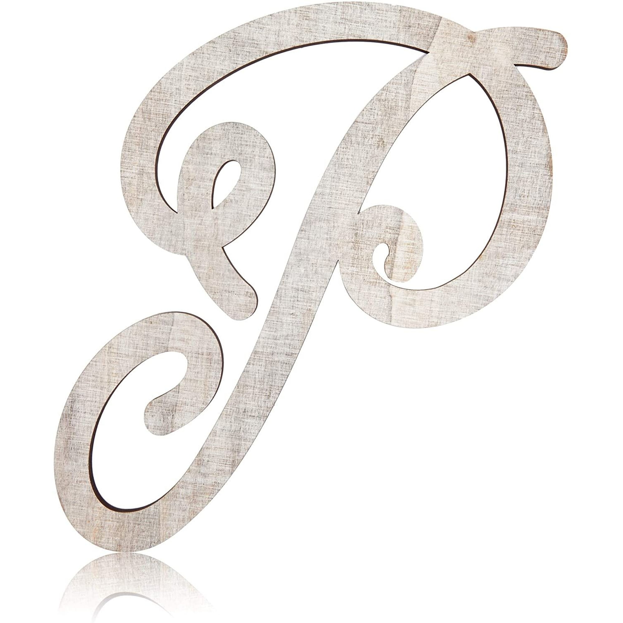 Metal Letter P – Large Cursive Wall Monogram For Home Decor, Customizable Sizes