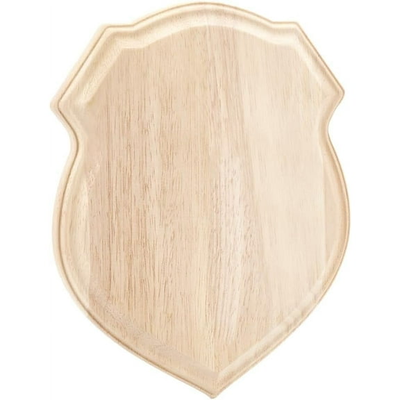 Unfinished Wooden Plaque Natural Wood Plaque 9.8x7.87x0.7inch Shield Shaped Wood Decoration Plaque Burlywood Jewerlry Display Pedestal Blank Signboards