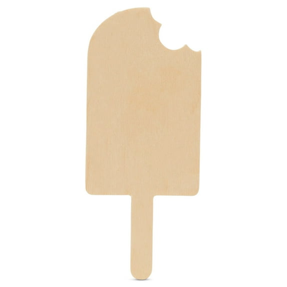 Unfinished Wooden Popsicle Cutout, 12", Pack of 250 Wooden Shapes for Crafts and Summer & Beach Decor and Crafting, by Woodpeckers
