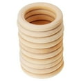 thumbnail image 1 of Unfinished Wooden Rings for Crafts, Premium Natural Wood Rings for DIY Without Paint, Wooden Rings for Macrame, Jewelry Making, 10 Pcs, 2.76x2.76", 1 of 2