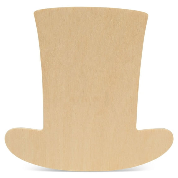 Unfinished Wooden Uncle Sam Hat Cutout, 12", Pack of 50 Wooden Shapes for Crafts and Summer and July 4th Decor and Crafting, by Woodpeckers