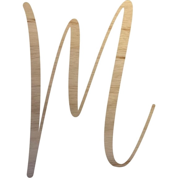 Unfinished Wooden Wedding Letters, 6'' Alphabet Letter M, DIY Rebeca Font