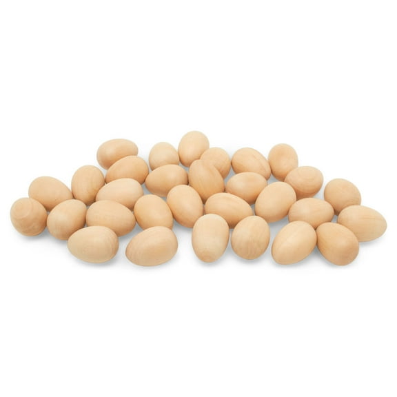 Unfinished Wooden Wren Eggs 7/8 inch, Bag of 25 Mini Wooden Easter Eggs to Paint, Smooth and Ready to Decorate, by Woodpeckers