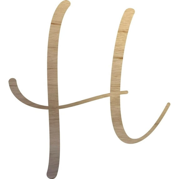 Unfinshed Wooden Craft Letter H, Blank Wood 5'' Tall Alphabet A-Z Letter, Buttey Honey Font