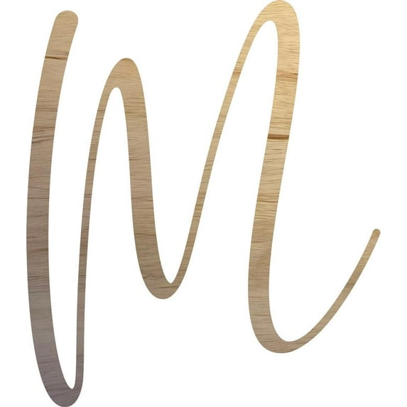 Unfinshed Wooden Craft Letter M, Blank Wood 5'' Tall Alphabet A-Z Letter, Buttey Honey Font