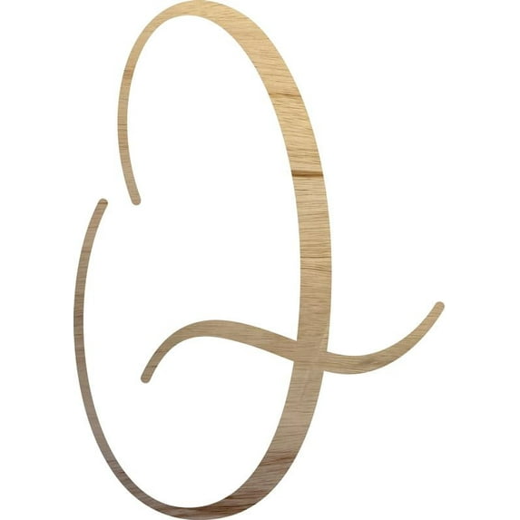 Unfinshed Wooden Craft Letter Q, Blank Wood 3'' Tall Alphabet A-Z Letter, Buttey Honey Font
