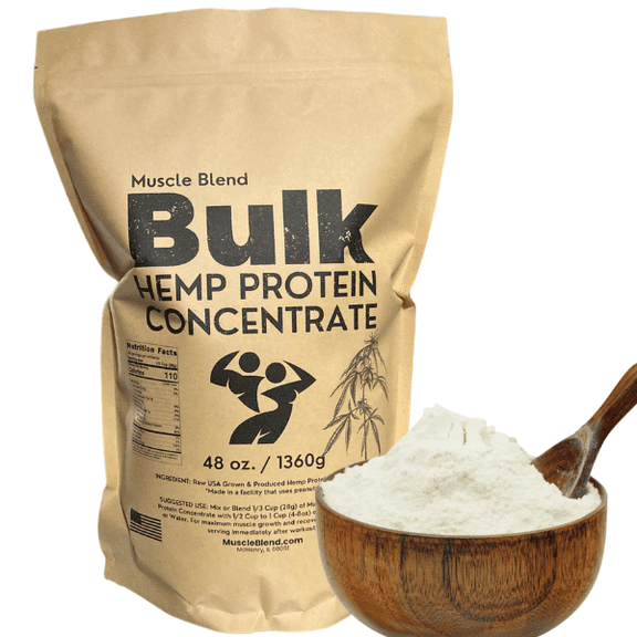 Unflavored Plain Hemp Heart Protein Concentrate, USA, All Natural, BULK 48 oz
