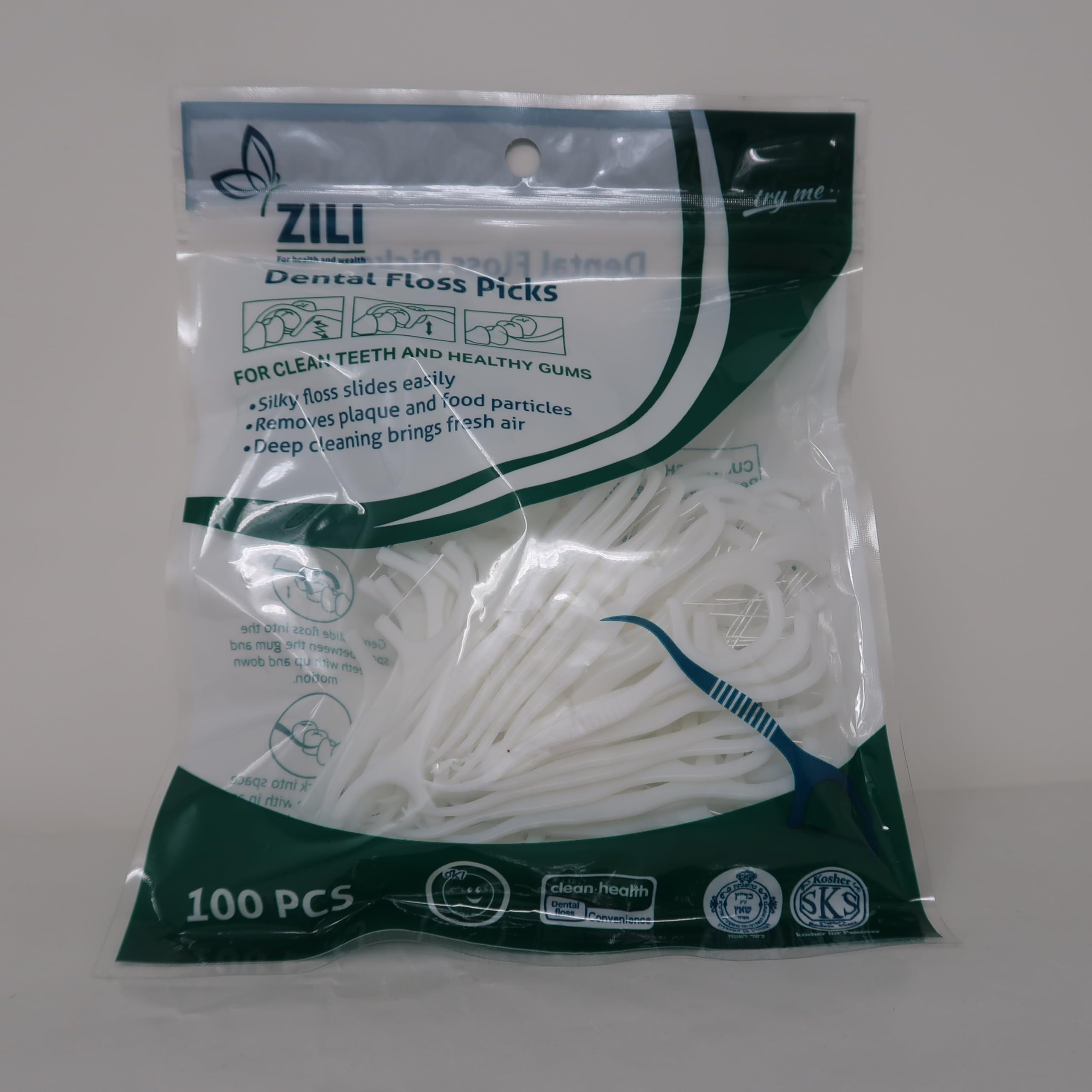 Unflavored & Unwaxed Dental Floss 100 Ct. Kosher Passover by SKS Rabbi