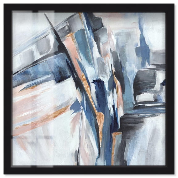 Unfolding Hues Shadowbox Print Coastal Wall Decor by Art Remedy, Black Frame, 16 x 16